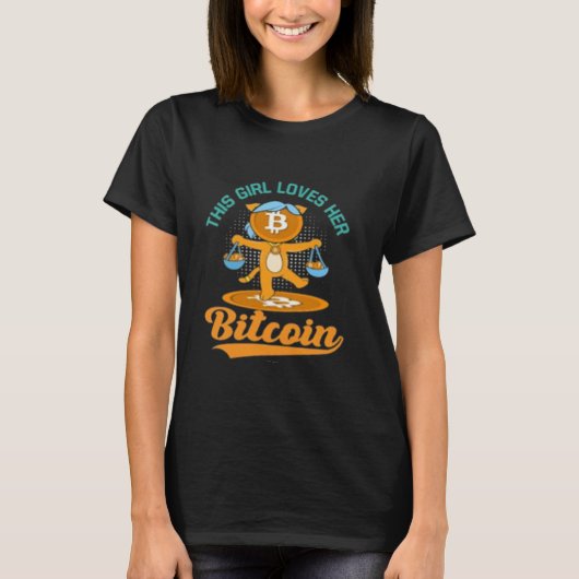 Dit meisje houdt van haar Bitcoin T-shirt (Voorkant)
