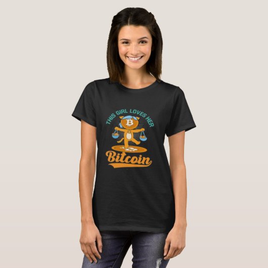Dit meisje houdt van haar Bitcoin T-shirt (Voorkant volledig)