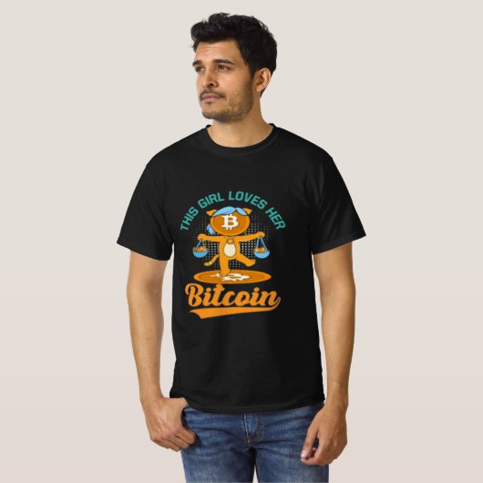 Dit meisje houdt van haar Bitcoin T-shirt (Voorkant volledig)