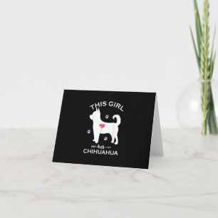 Dit meisje houdt van haar chihuahua grappige puppy notitiekaartje
