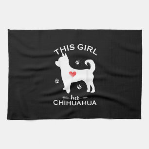 Dit meisje houdt van haar chihuahua grappige puppy theedoek