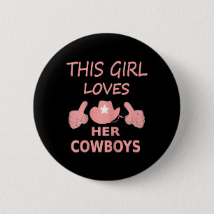 Dit meisje houdt van haar cowboy Schattige Texas D Ronde Button 5,7 Cm