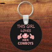 Dit meisje houdt van haar cowboy Schattige Texas D Sleutelhanger (Voorkant)