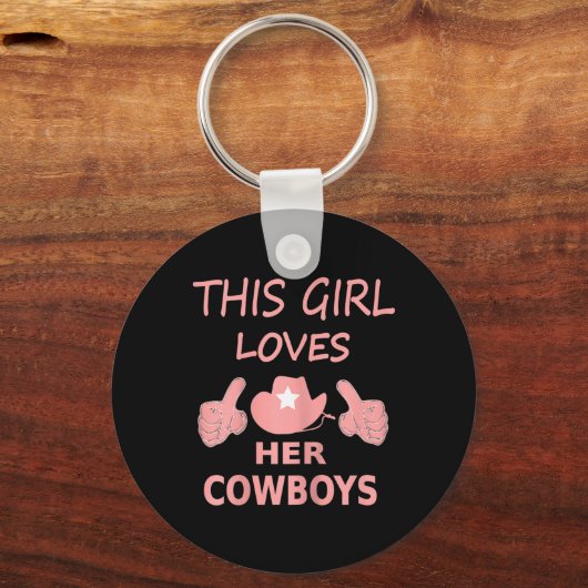 Dit meisje houdt van haar cowboy Schattige Texas D Sleutelhanger (Voorkant)