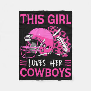 Dit meisje houdt van haar cowboys Football Amerika Fleece Deken