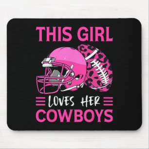 Dit meisje houdt van haar cowboys Football Amerika Muismat