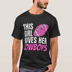 Dit meisje houdt van haar cowboys t-shirt