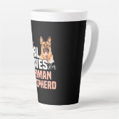 Dit meisje houdt van haar Duitse herder Latte Mok (Rechterhoek)