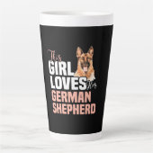 Dit meisje houdt van haar Duitse herder Latte Mok (Voorkant)
