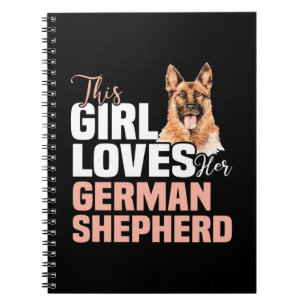 Dit meisje houdt van haar Duitse herder Notitieboek