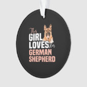 Dit meisje houdt van haar Duitse herder Ornament (voorkant)