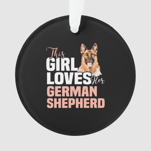 Dit meisje houdt van haar Duitse herder Ornament (voorkant)
