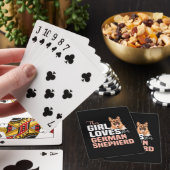 Dit meisje houdt van haar Duitse herder Pokerkaarten (Insitu)