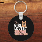 Dit meisje houdt van haar Duitse herder Sleutelhanger (Voorkant)