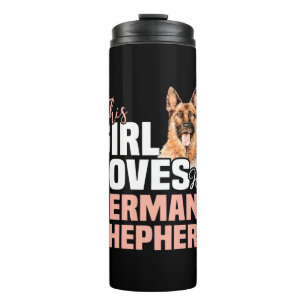 Dit meisje houdt van haar Duitse herder Thermosbeker