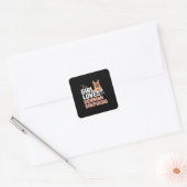 Dit meisje houdt van haar Duitse herder Vierkante Sticker (Envelop)