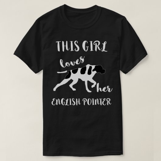 Dit meisje houdt van haar Engelse pointer Hunting T-shirt (Design voorkant)
