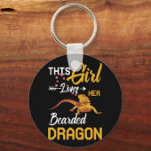 Dit meisje houdt van haar gekaarde drakenhagedis sleutelhanger (Voorkant)