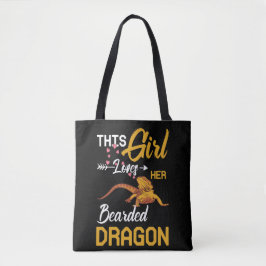Dit meisje houdt van haar gekaarde drakenhagedis tote bag