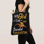 Dit meisje houdt van haar gekaarde drakenhagedis tote bag (Dichtbij)