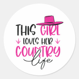 Dit meisje houdt van haar landleven ronde sticker