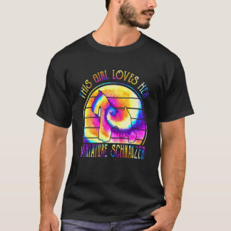 Dit meisje houdt van haar miniatuur Schnauzer Tie T-shirt