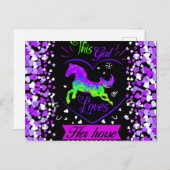 Dit meisje houdt van haar paard briefkaart (Voorkant / Achterkant)