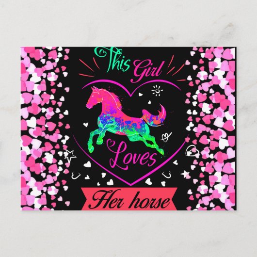 Dit meisje houdt van haar paard briefkaart (Voorkant)