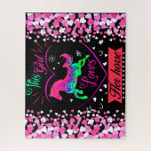 Dit meisje houdt van haar paard legpuzzel (Verticaal)