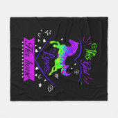 Dit meisje houdt van haar paard Paarse Fleece Deken (Voorkant (Horizontaal))