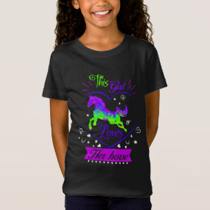 Dit meisje houdt van haar paard Paarse T-shirt