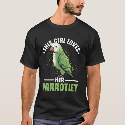 Dit meisje houdt van haar Parrotlet Vogel Eigenaar T-shirt (Voorkant)