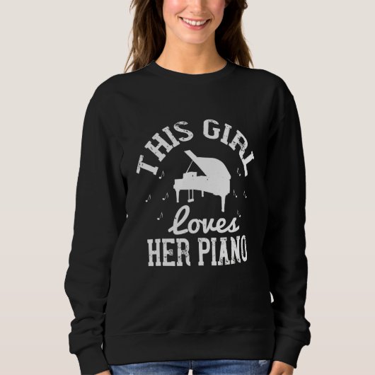 Dit meisje houdt van haar piano trui (Voorkant)