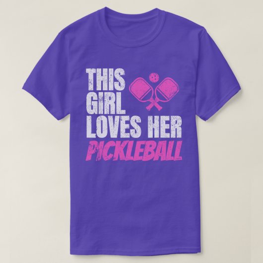 Dit meisje houdt van haar pickleball t-shirt (Design voorkant)