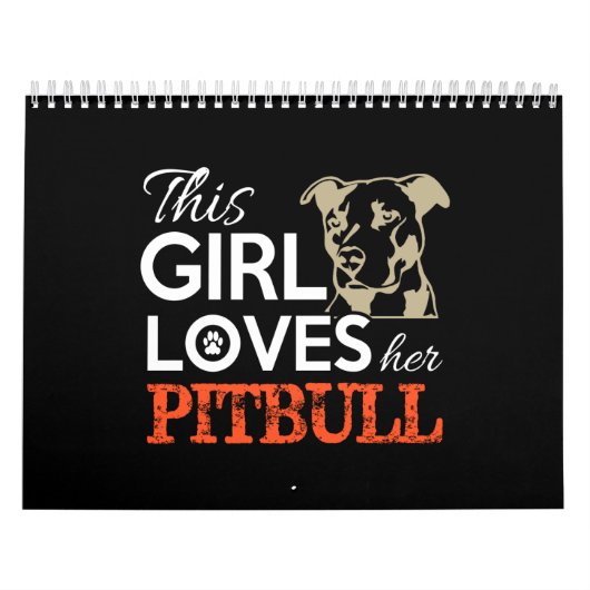 dit meisje houdt van haar pitbull kalender (Hoes)