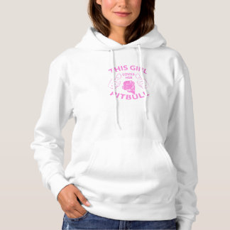 "Dit meisje houdt van haar pitbull" roze Hoodie
