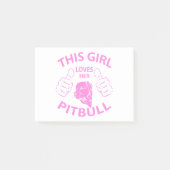 "Dit meisje houdt van haar pitbull" roze Post-it® Notes (Voorkant)