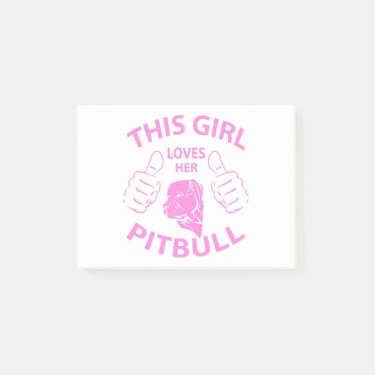 "Dit meisje houdt van haar pitbull" roze Post-it® Notes (Voorkant)