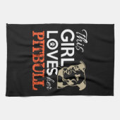 dit meisje houdt van haar pitbull theedoek (Horizontaal)