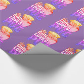 Dit meisje houdt van haar pug cadeaupapier (Hoek)