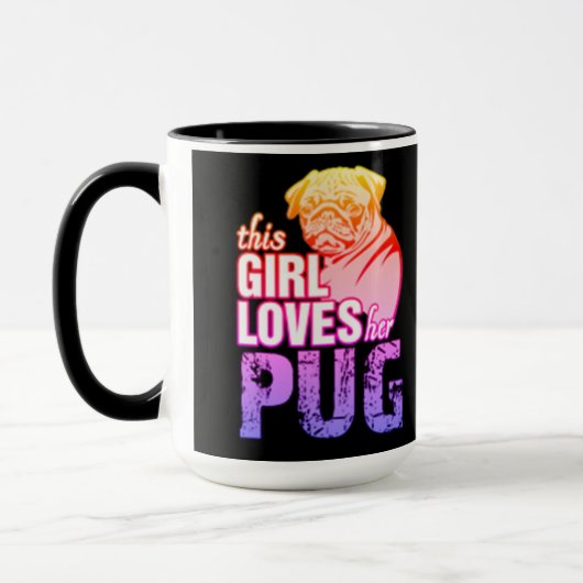 Dit meisje houdt van haar pug mok (Links)