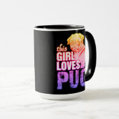 Dit meisje houdt van haar pug mok (Voorkant rechts)