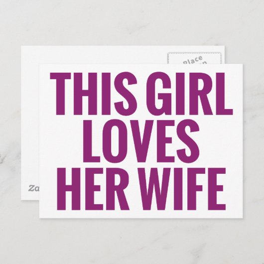Dit meisje houdt van haar vrouw briefkaart (Voorkant / Achterkant)