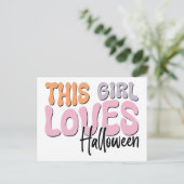 Dit meisje houdt van Halloween Briefkaart (Staand voorkant)