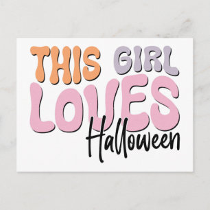 Dit meisje houdt van Halloween Briefkaart