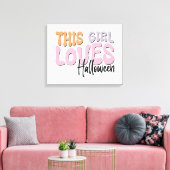 Dit meisje houdt van Halloween Canvas Afdruk (Insitu (Woonkamer))
