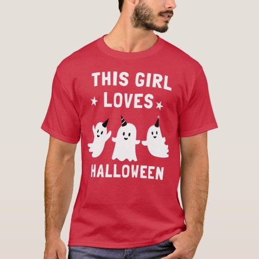Dit meisje houdt van Halloween grappig T-shirt (Voorkant)