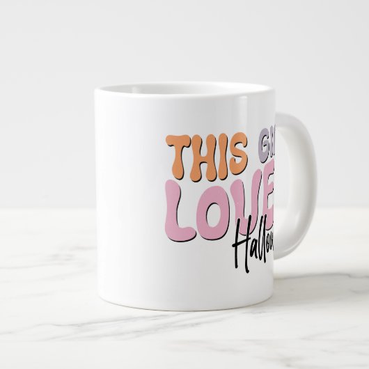 Dit meisje houdt van Halloween Grote Koffiekop (Voorkant rechts)