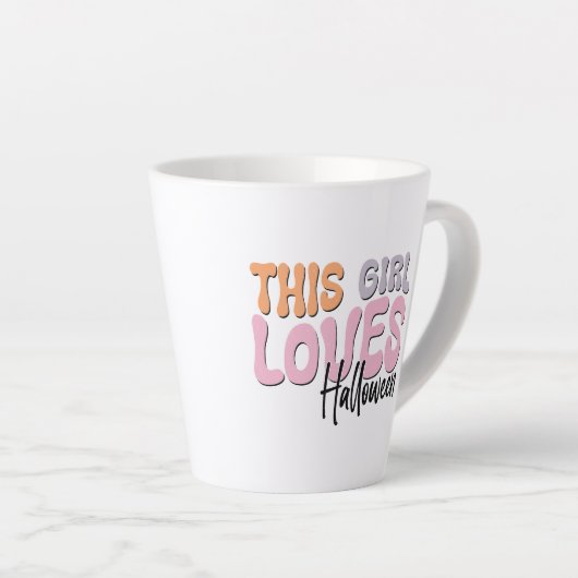 Dit meisje houdt van Halloween Latte Mok (Rechterhoek)