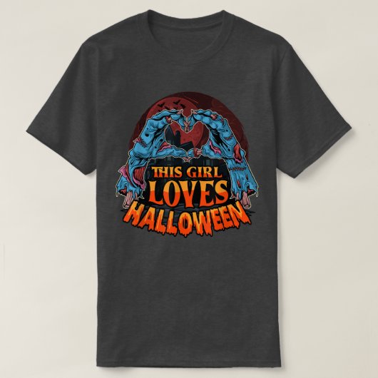 Dit meisje houdt van Halloween Lazy Costume Zombie T-shirt (Design voorkant)